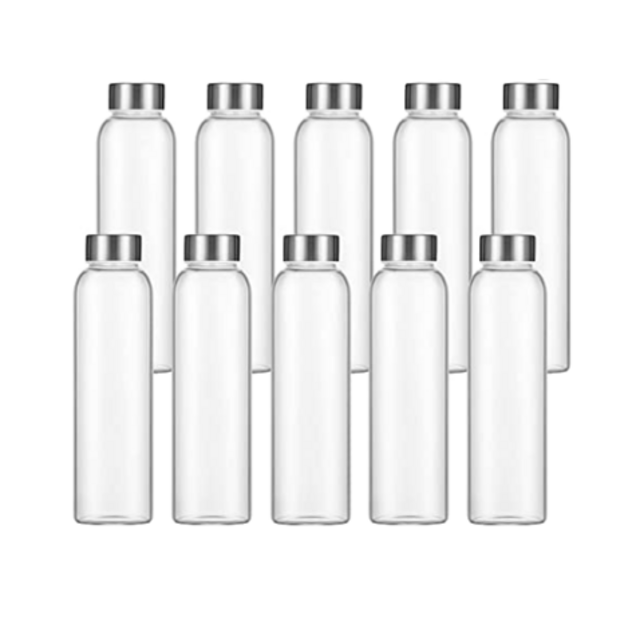 Sursip 18oz Glass Water Bottle Set of 10