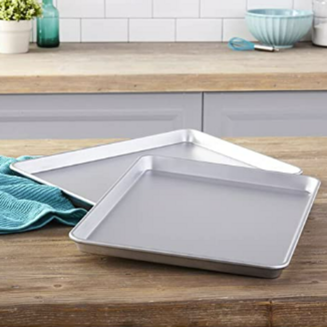 Chicago Metallic Commercial II Traditional Uncoated 16-3/4 by 12-Inch Jelly-Roll Pan, Set of 2