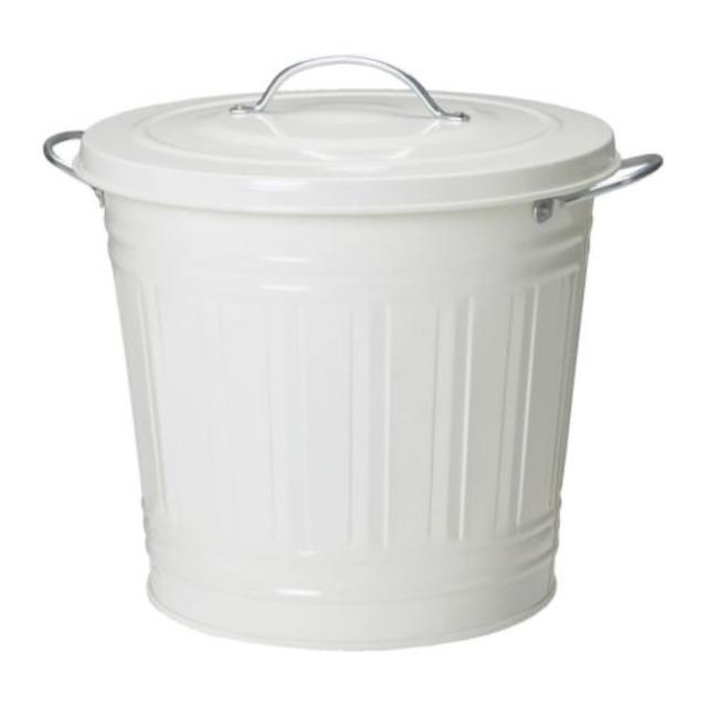 KNODD				Bin with lid, white