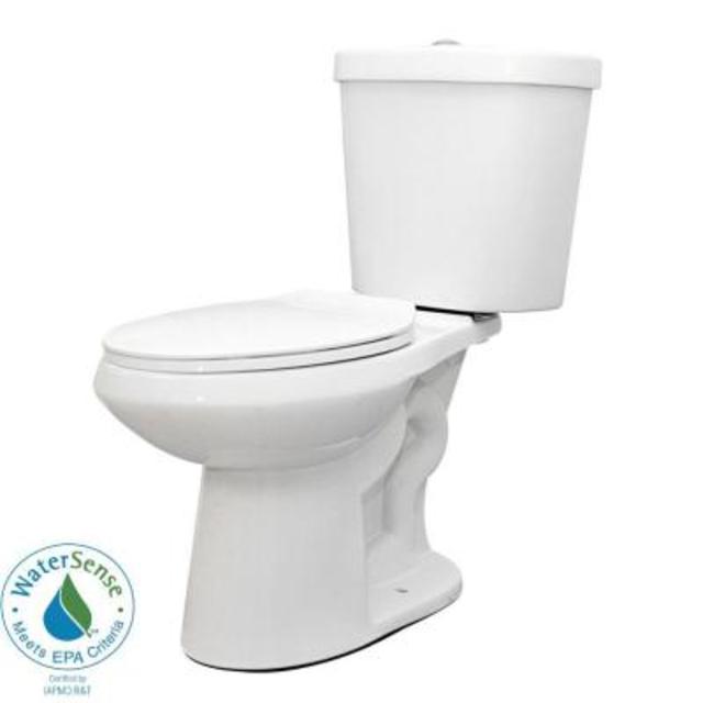 2-piece High Efficiency Dual Flush Complete Elongated Toilet in White