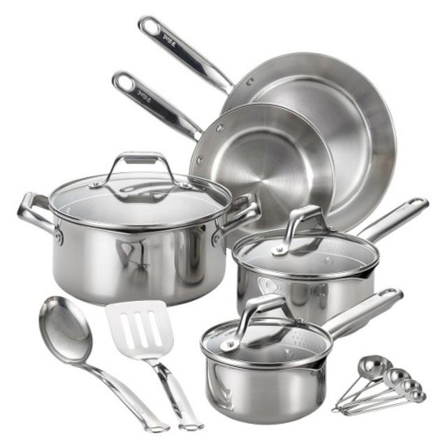 T-fal 14pc Stainless Steel Cook Set
