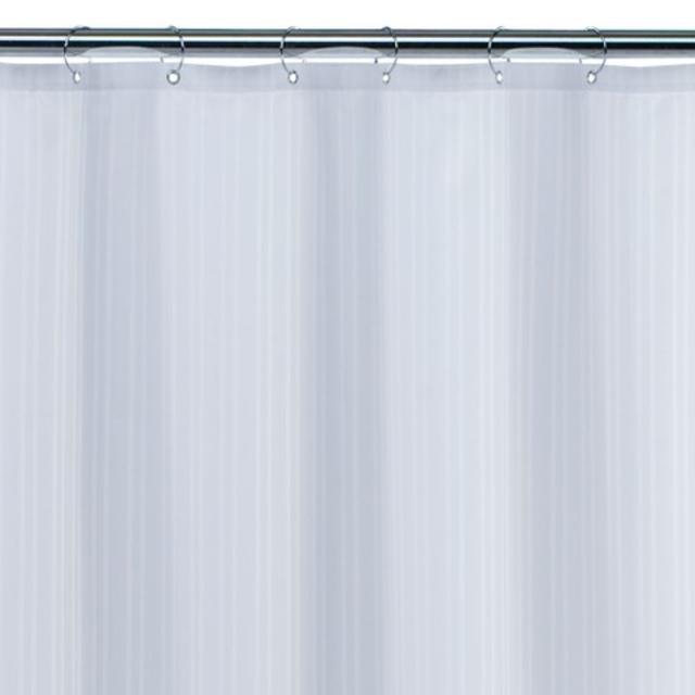 Damask Fabric Shower Liner - White