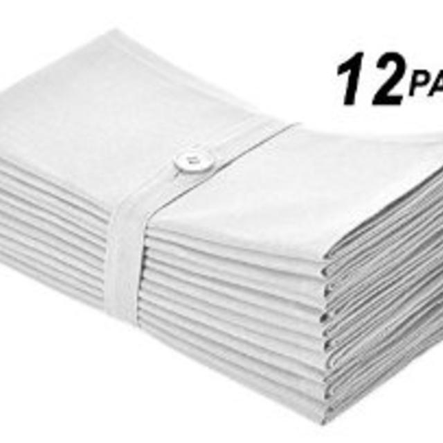12 Pack Dinner Napkins - White