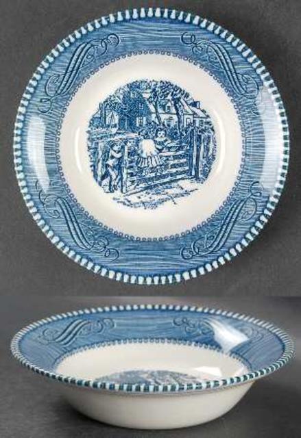 Fruit/Dessert (Sauce) Bowl in Currier & Ives - Blue by Royal (USA)