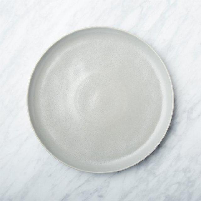CRATE AND BARREL Visto Grey Stoneware Dinner Plate, Set of 6
