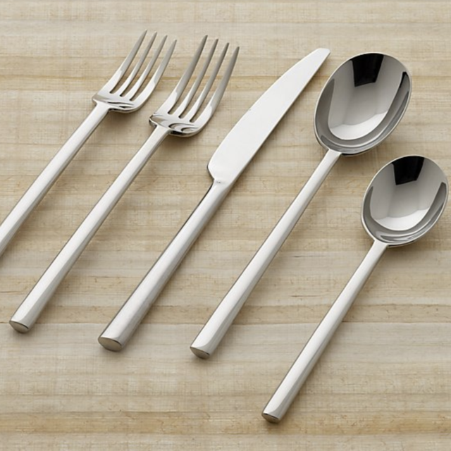 CRATE AND BARREL Emerge Mirror 5-Piece Flatware Place Setting