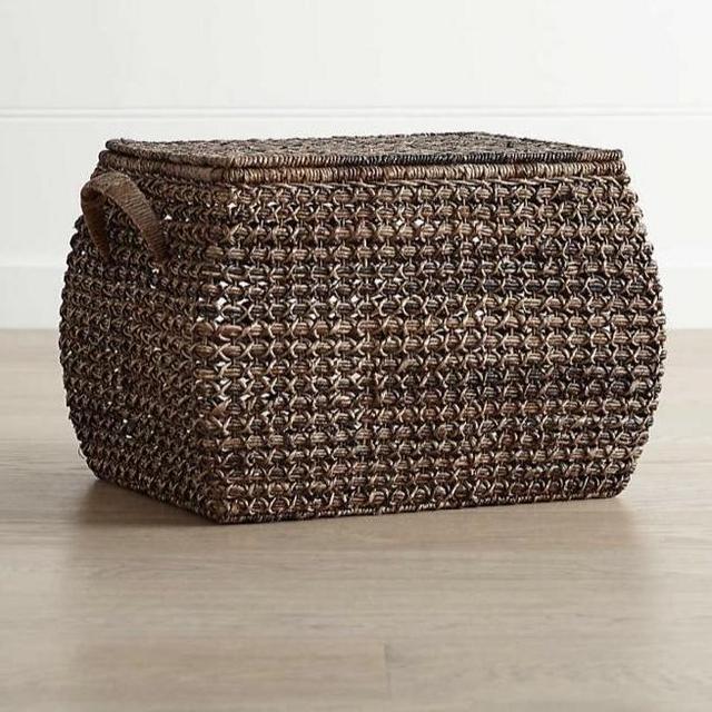Zulu Large Rectangular Handwoven Basket with Lid
