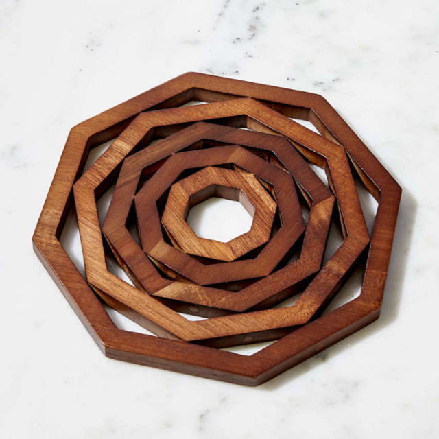 CRATE AND BARREL Carter Acacia Wood Trivet