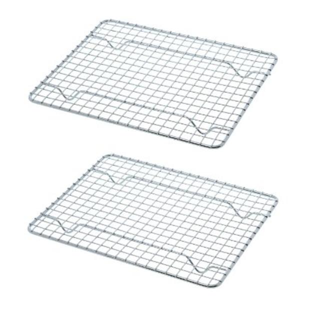 NEW, Heavy-Duty 1/4 Size Cooling Rack, Cooling Racks, Wire Pan Grade, Commercial grade, Oven-safe, Chrome, 8 x 10 Inches, Set of 2