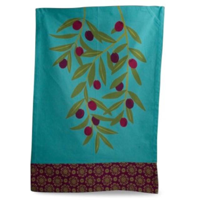 Tag 430996 Jardin Olive Dishtowel, 18 by 26-Inch, Aqua