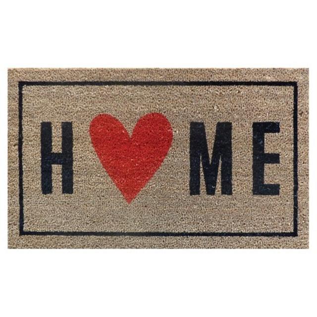 Room Essentials™ Home With Heart Door Mat - Ebony (1'6"x2'6") product details page