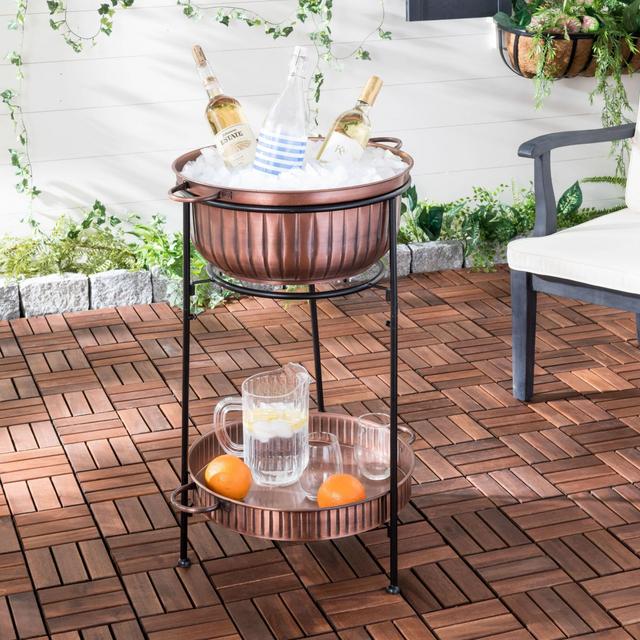 Copper and Black 2 Tier Maize Beverage Tub with Stand