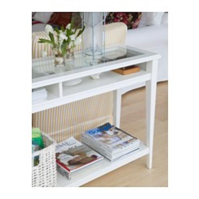 LIATORP				Sofa table, white, glass