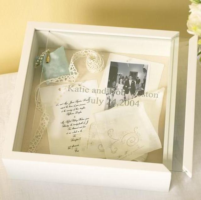 Wedding Keepsake Box, White with Optional Personalization