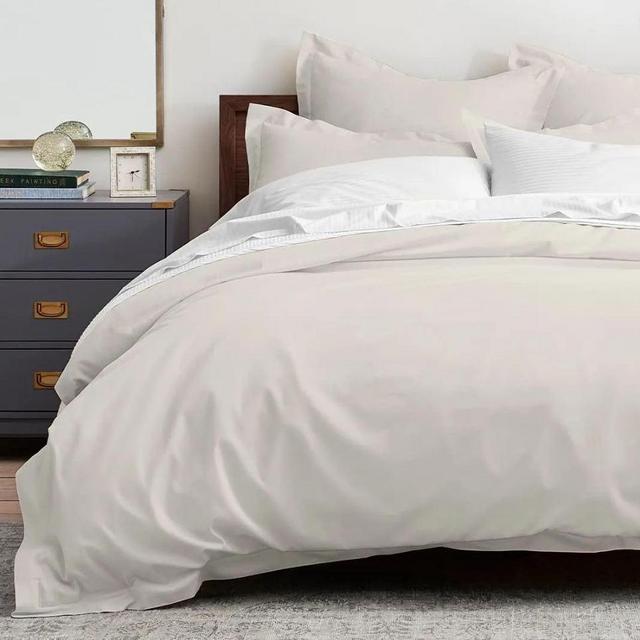 Classic Hemmed Duvet Set in Beige (Queen)