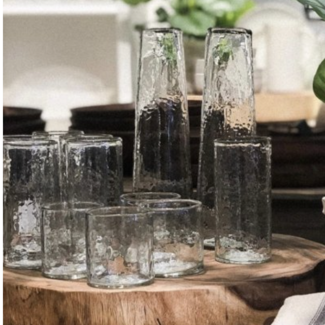 Handmade Hammered Drinking Glasses - Set of 4 Large