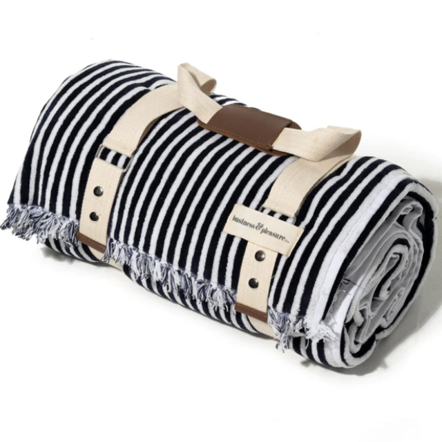 The Beach Blanket - Lauren's Navy Stripe