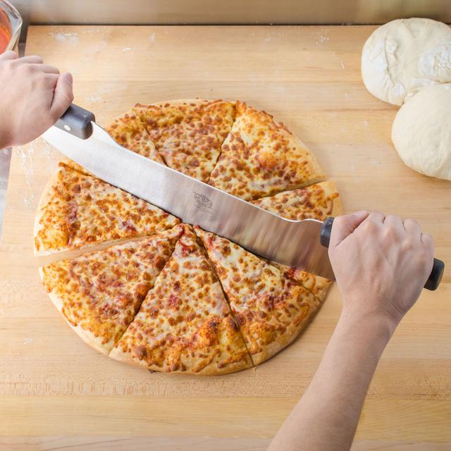 American Metalcraft 20" Stainless Steel Rocking Pizza Knife with Handles