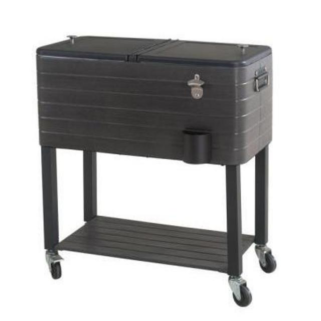 80QT Gray Wood Grain Finish Cooler