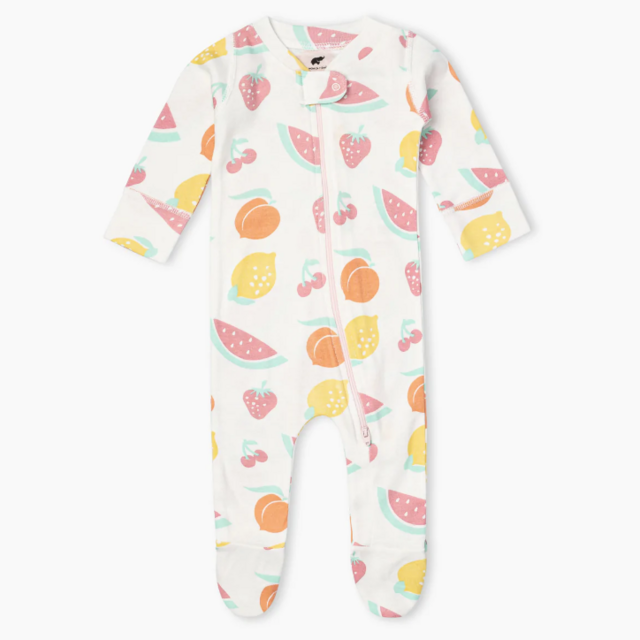 One-Piece Footed Pajamas - Fruit Salad, 6-9 Months