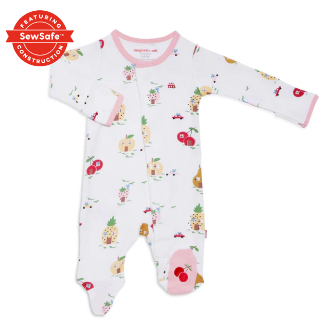 home sweet home organic cotton magnetic footie - 3-6 Months
