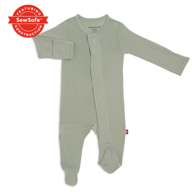 sea foam modal magnetic footie - 12-18 Months