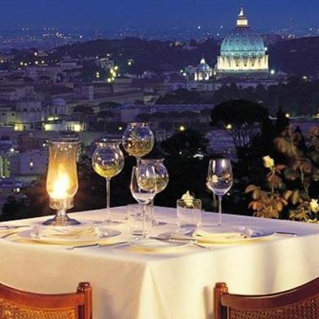Dinner in Rome on our honeymoon