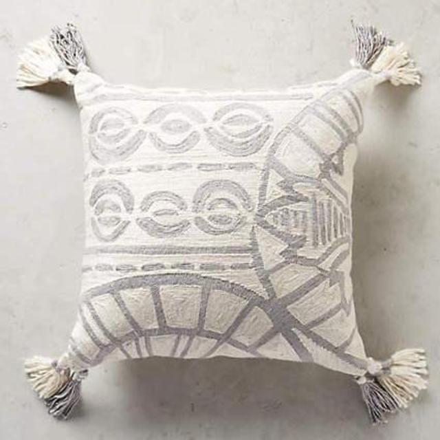 Rocio Embroidered Pillow (Grey)