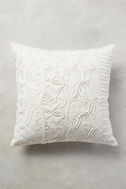 Textured Ivory Pillow (Anthropologie)