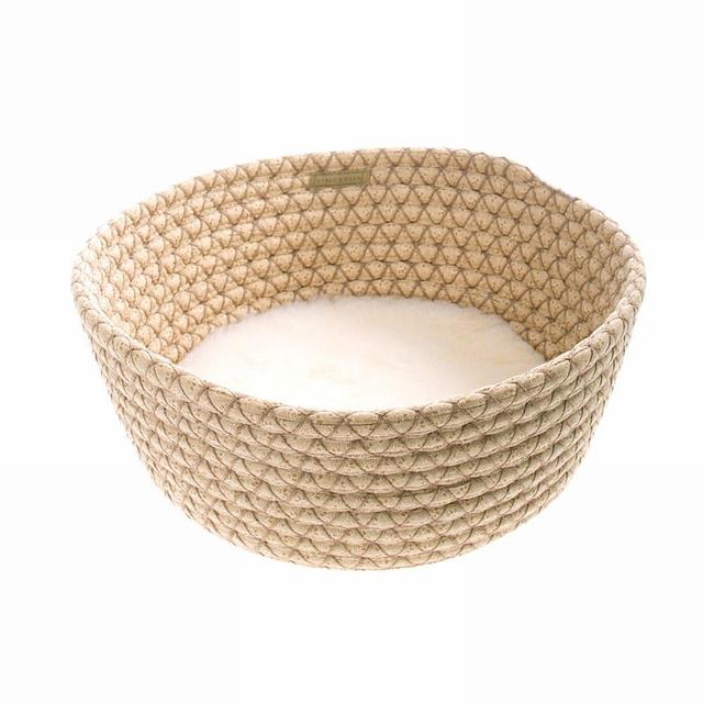 Cat Basket Geometric Natural