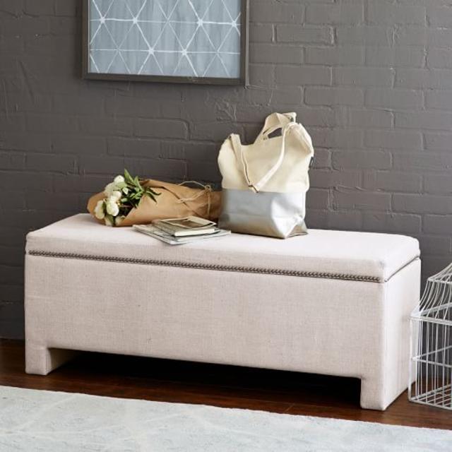 Nailhead Upholstered Storage Bench