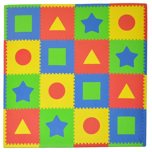 Tadpoles First Shapes 16-Piece Playmat Set in Primary Multicolor