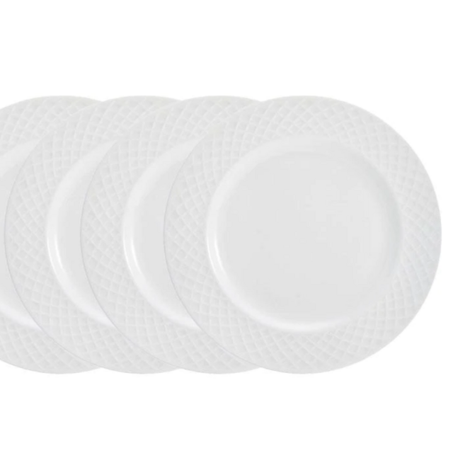 Trellis White Set of 4 Salad Plates