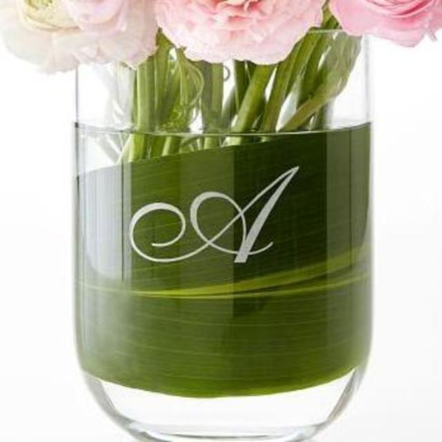 Handblown Vase - Monogrammed, D