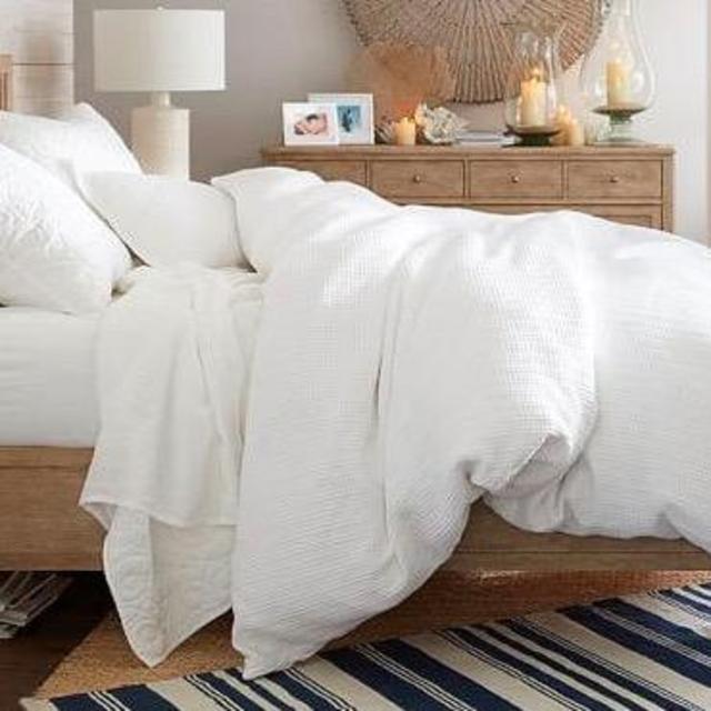 Honeycomb Duvet Cover - King, White