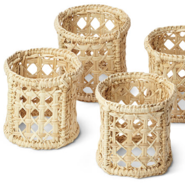 Eva Raffia Napkin Ring, Set of 4
