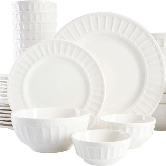 Gibson Home Juego de vajilla para 8 personas blanco