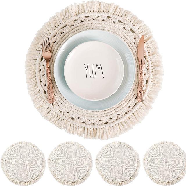 Juego de 4 individuales de macramé