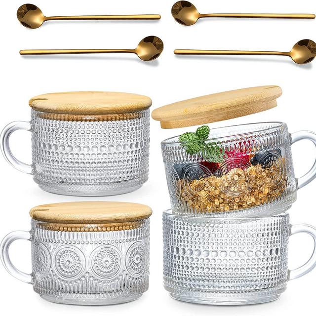 Juego de 4 tazas de café con tapa