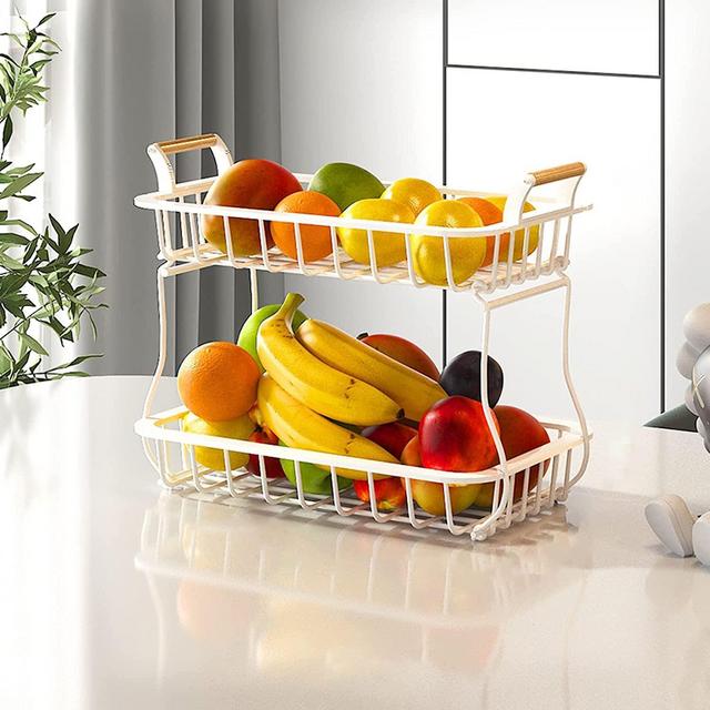GTAGGEE - Cesta de almacenamiento de 2 niveles para encimera de cocina