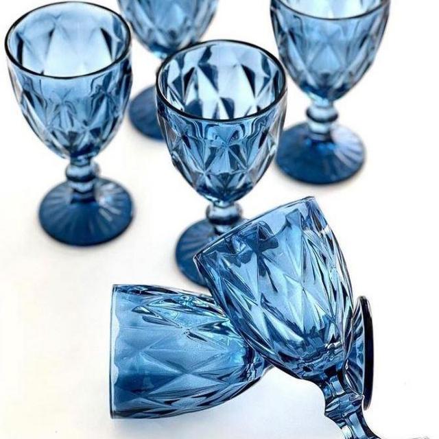 WHOLE HOUSEWARES -Juego de 6 vasos de vidrio de copa