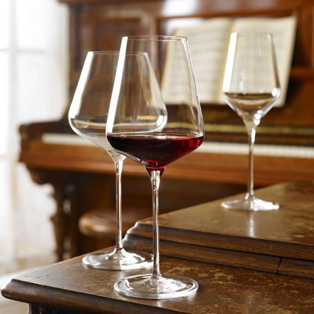 Copas de vino de cristal transparente, 12 onzas, juego de 6