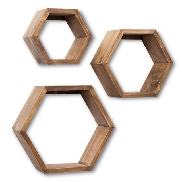 Threshold™ Hexagon Wall Cube set of 3 - Graywash