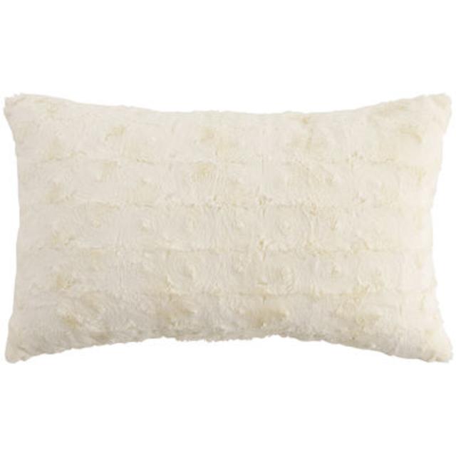 Fuzzy Ivory Lumbar Pillow