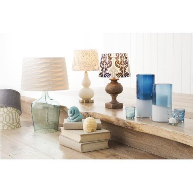 Threshold™ Linen Overlay Modified Drum Lamp Shade - Ivory