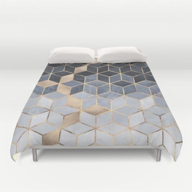 Soft Blue Gradient Cubes