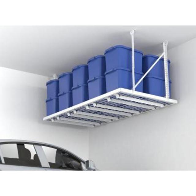 96 in. W x 48 in. D Adjustable Height Garage Ceiling Mounted Storage Unit