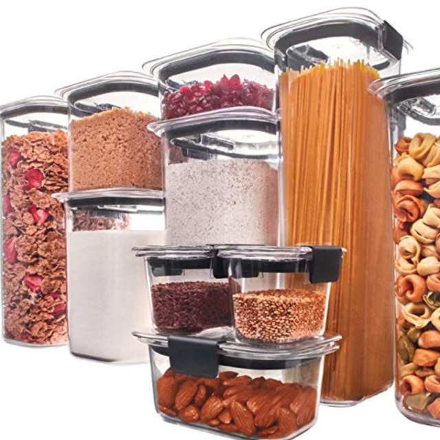 Rubbermaid Brilliance Pantry Organization & Food Storage Containers with Airtight Lids, Set of 10 (20 Pieces Total)