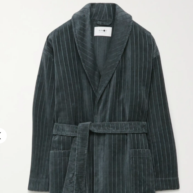 Striped Cotton-Blend Terry Robe