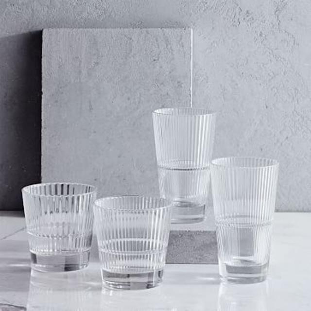 Prisma Ribbed Glassware (Set of 6) - Double Old Fashioned